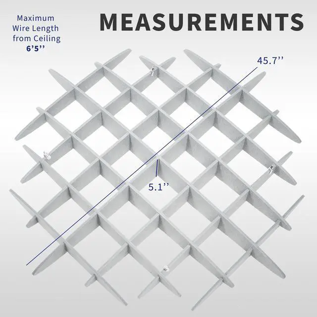 Alt view image 3 of 7 - VIVO Light Gray Acoustic Ceiling Waffle Panel