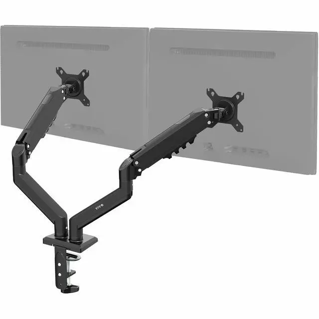 Main image of VIVO Black Articulating Dual Tension Spring Arm Clamp-on Desk Mount Stand | Fits 2 Monitors 17" to 27" (STAND-V102O)