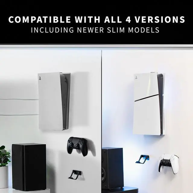Alt view image 2 of 7 - VIVO Wall and Under Desk Mount Designed for PS5 & PS5 Slim Console