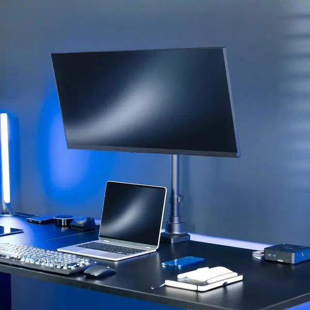 Alt view image 7 of 7 - VIVO Pneumatic Arm Single Ultrawide Monitor Desk Mount for Computer Screens to 49"