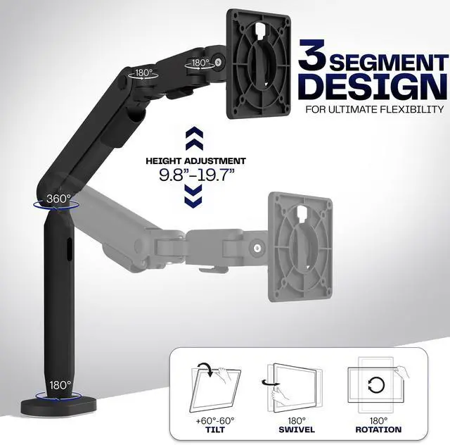 Alt view image 4 of 7 - VIVO Mechanical Arm Single Ultrawide Monitor Desk Mount, Fits up to 35" Screens