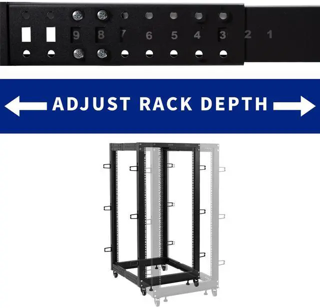 Alt view image 3 of 7 - VIVO 42U Open Frame Adjustable Server Rack, 4 Post Mobile Data Holder