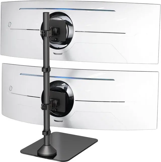 Main image of VIVO Dual Ultrawide Monitor Desk Stand with Glass Base, 2 Screens up to 49"