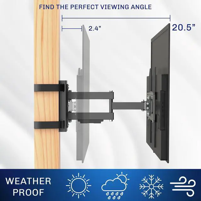Alt view image 6 of 7 - VIVO Outdoor Full Motion 32 to 70 Gazebo TV Mount