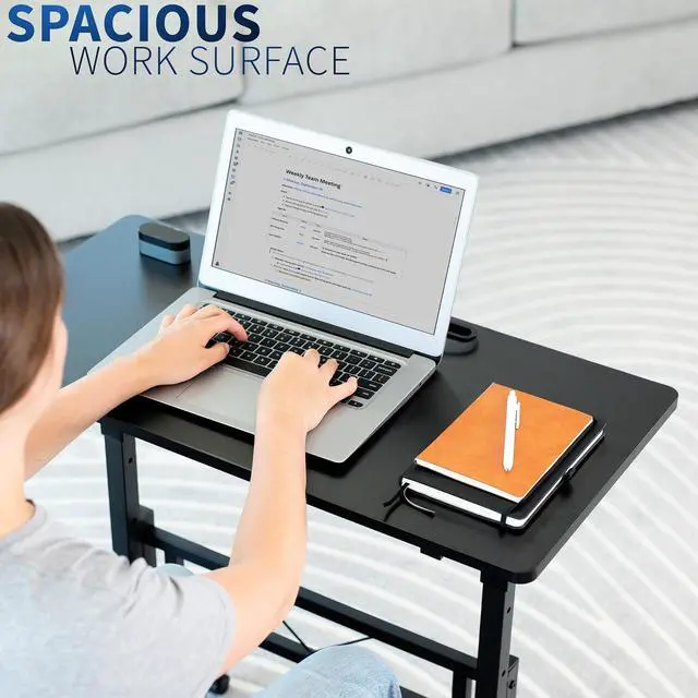 Alt view image 6 of 7 - VIVO Black Mobile 32" Height Adjustable Computer Workstation