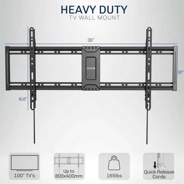 Alt view image 3 of 8 - VIVO Ultra Heavy Duty 43 to 100 TV Wall Mount Curved and Flat Panel Screens