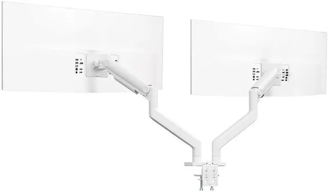 Main image of VIVO White Tension Spring Dual Ultra Wide Monitor Mount, Up to 45" Computer Screens