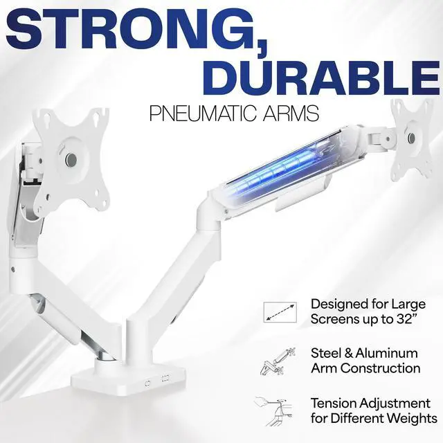 Alt view image 3 of 7 - VIVO Dual Monitor Mechanical Spring Desk Mount Fits Computer Screens up to 32"