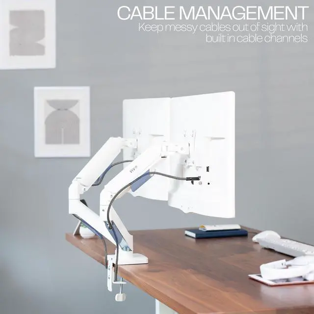 Alt view image 7 of 7 - VIVO Dual Monitor Mechanical Spring Desk Mount Fits Computer Screens up to 32"