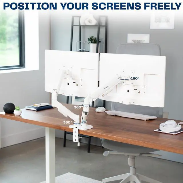 Alt view image 5 of 7 - VIVO Dual Monitor Mechanical Spring Desk Mount Fits Computer Screens up to 32"