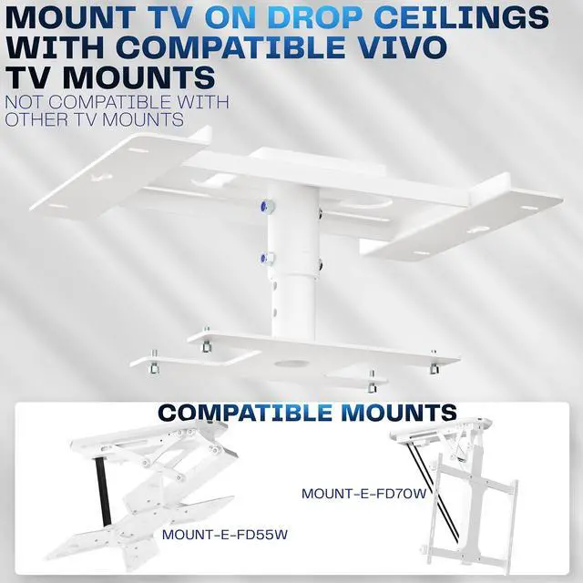 Alt view image 5 of 7 - VIVO Drop Ceiling Mount Designed for MOUNT-E-FD55W, MOUNT-E-FD70W