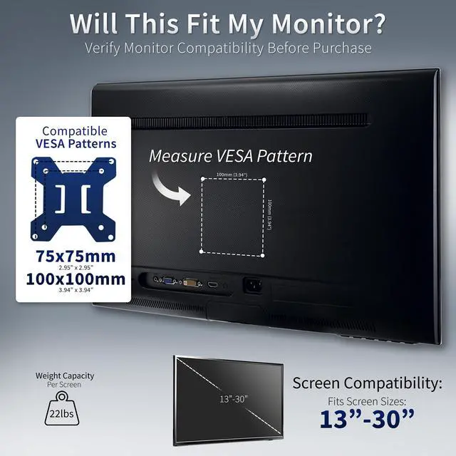 Alt view image 6 of 7 - VIVO Black Dual LCD Monitor Desk Mount Stand, Heavy Duty Fully Adjustable, Fits 2 Screens up to 30" (STAND-V002)