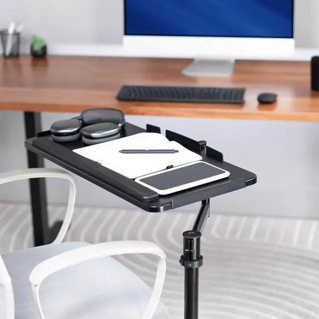 Alt view image 7 of 7 - VIVO Office Chair Mounted 26 x 12 inch Full Motion Keyboard and Mouse Tray, (MOUNT-KB18CP)