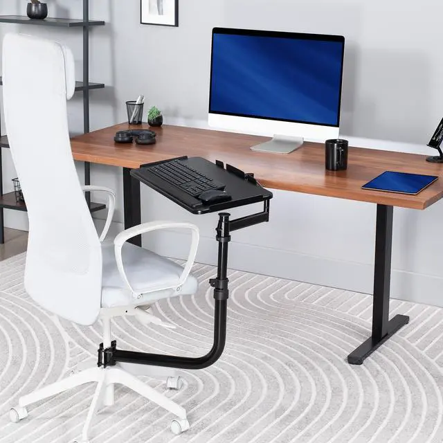 Alt view image 2 of 7 - VIVO Office Chair Mounted 26 x 12 inch Full Motion Keyboard and Mouse Tray, (MOUNT-KB18CP)