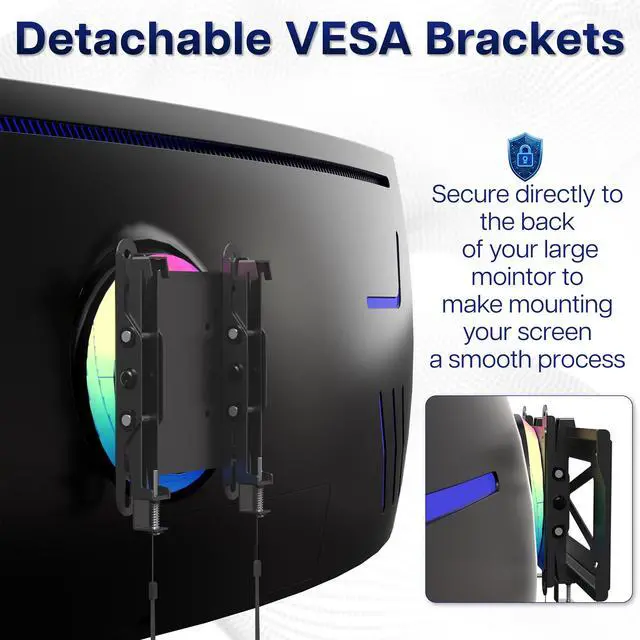 Alt view image 5 of 7 - VIVO Low Profile Ultrawide Monitor Wall Mount, (MOUNT-VW49U)