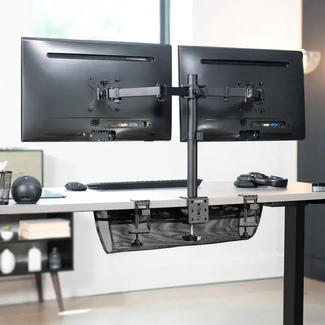 Alt view image 2 of 7 - VIVO Clamp-on Under Desk Mesh Cable Management
