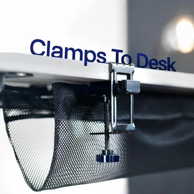 Alt view image 3 of 7 - VIVO Clamp-on Under Desk Mesh Cable Management