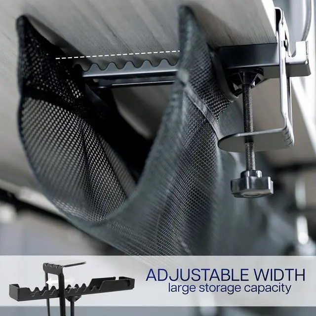 Alt view image 4 of 7 - VIVO Clamp-on Under Desk Mesh Cable Management