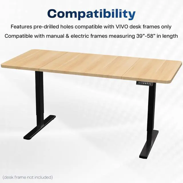 Alt view image 3 of 7 - VIVO Light Wood 60 x 24 inch Universal Table Top for Sit to Stand Desk Frames