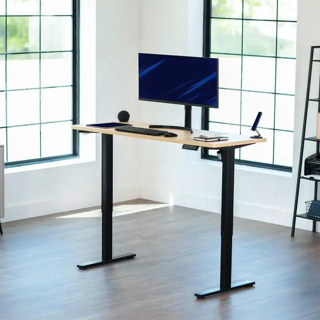 Alt view image 7 of 7 - VIVO Light Wood 60 x 24 inch Universal Table Top for Sit to Stand Desk Frames