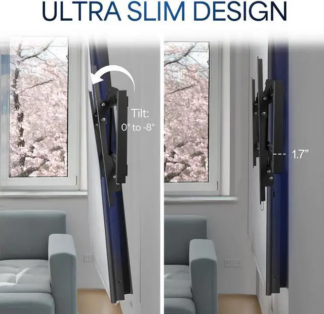 Alt view image 4 of 7 - VIVO Heavy Duty 32" to 75" Tilting TV Wall Mount, Curved and Flat Panel Screens