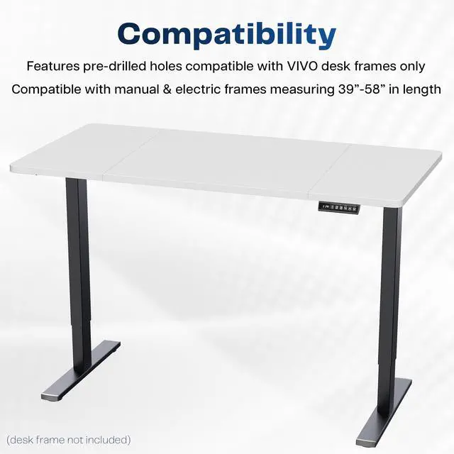 Alt view image 3 of 7 - VIVO White 60 x 24 inch Universal Table Top for Sit to Stand Desk Frames