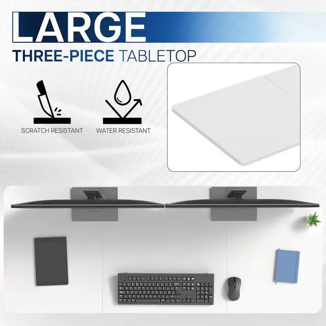 Alt view image 4 of 7 - VIVO White 60 x 24 inch Universal Table Top for Sit to Stand Desk Frames