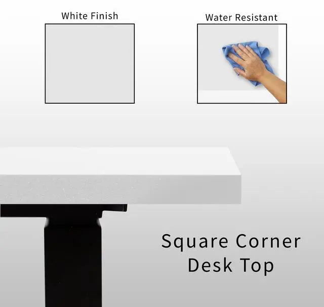 Alt view image 5 of 7 - VIVO Electric 78" x 55" Stand Up Corner Desk, White Table Tops, Black Frame