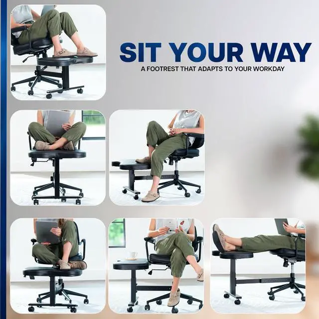 Alt view image 3 of 7 - VIVO Height Adjustable Retrofit Footrest for Office Chair