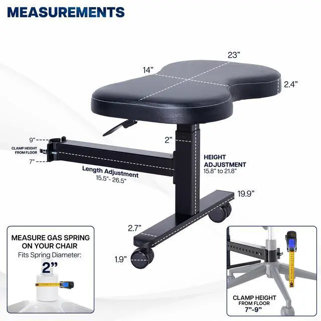 Alt view image 5 of 7 - VIVO Height Adjustable Retrofit Footrest for Office Chair