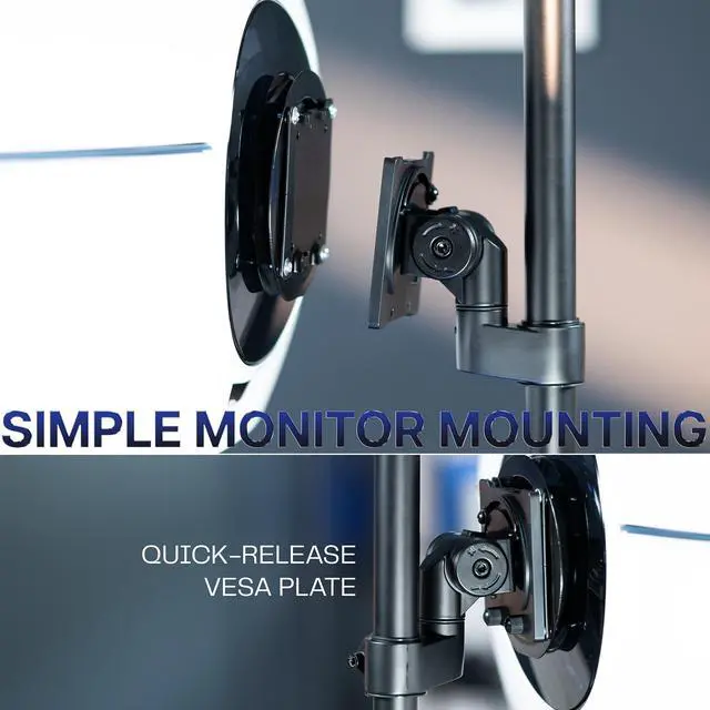 Alt view image 4 of 7 - VIVO Single Ultrawide Monitor Tall Desk Mount, Fits Computer Screens up to 57"