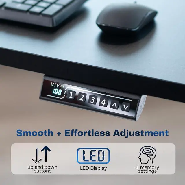 Alt view image 6 of 7 - VIVO Electric 43 x 24 Stand Up Desk | Light Wood Table Top, Gray Frame