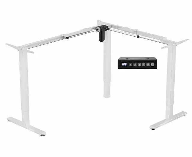 Main image of VIVO White Medium Electric Single Motor Corner Desk Frame