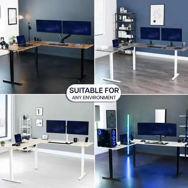 Alt view image 7 of 7 - VIVO White Medium Electric Single Motor Corner Desk Frame