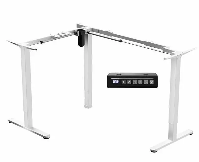 Main image of VIVO White Small Electric Single Motor Corner Desk Frame