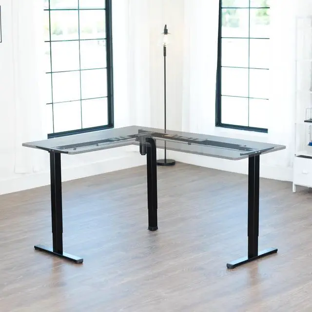 Alt view image 2 of 7 - VIVO Black Medium Electric Single Motor Corner Desk Frame