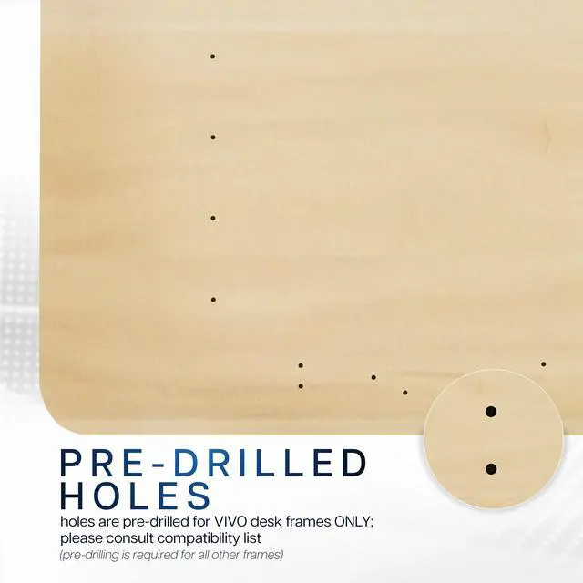 Alt view image 5 of 7 - VIVO Light Wood 43 x 24 inch Universal Table Top for Sit to Stand Desk Frames