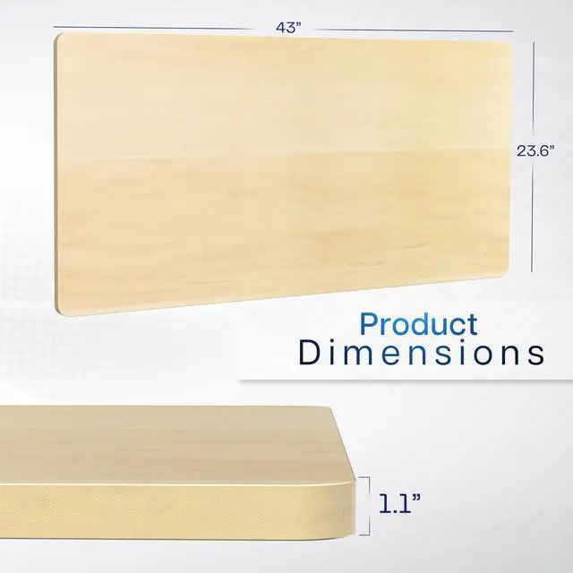 Alt view image 2 of 7 - VIVO Light Wood 43 x 24 inch Universal Table Top for Sit to Stand Desk Frames