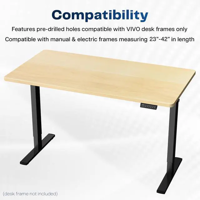 Alt view image 3 of 7 - VIVO Light Wood 43 x 24 inch Universal Table Top for Sit to Stand Desk Frames