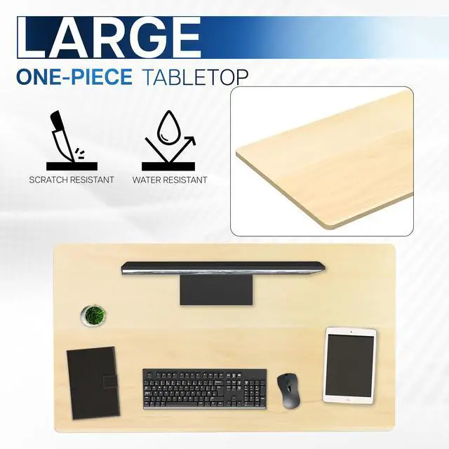 Alt view image 4 of 7 - VIVO Light Wood 43 x 24 inch Universal Table Top for Sit to Stand Desk Frames