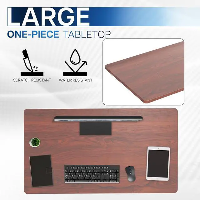 Alt view image 4 of 7 - VIVO Dark Walnut 43 x 24 inch Universal Table Top for Sit to Stand Desk Frames
