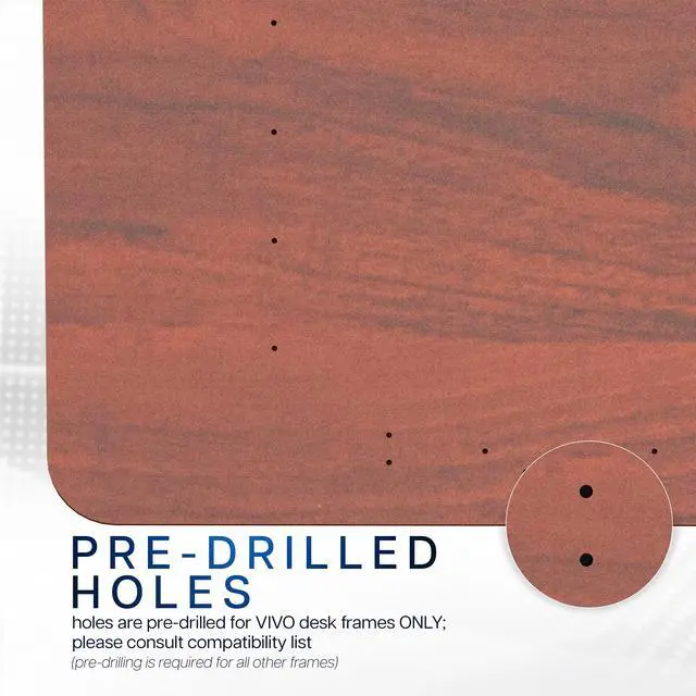 Alt view image 5 of 7 - VIVO Dark Walnut 43 x 24 inch Universal Table Top for Sit to Stand Desk Frames