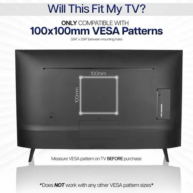 Alt view image 3 of 8 - VIVO Sturdy Plastic Polymer RV TV Mount, VESA 100x100mm Mounting Pattern