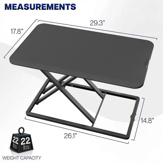 Alt view image 3 of 7 - VIVO Economy Height Adjustable 29" Standing Desk Sit Stand Desktop Monitor Riser