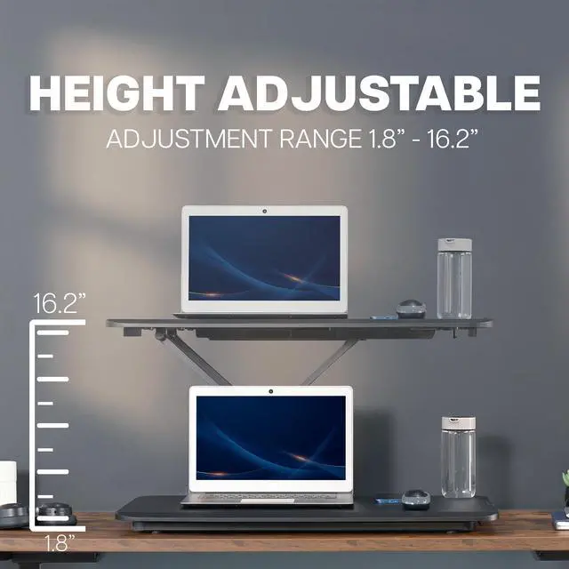 Alt view image 4 of 7 - VIVO Economy Height Adjustable 29" Standing Desk Sit Stand Desktop Monitor Riser