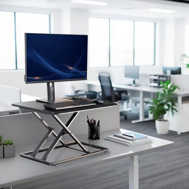 Alt view image 6 of 7 - VIVO Economy Height Adjustable 29" Standing Desk Sit Stand Desktop Monitor Riser