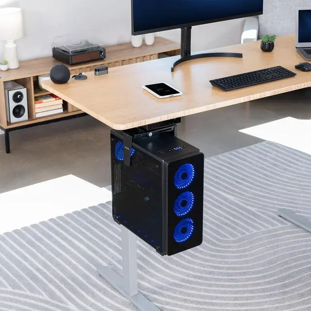 Alt view image 6 of 7 - VIVO Under-Desk and Wall PC Mount, Computer Case Holder with Spacer Bracket