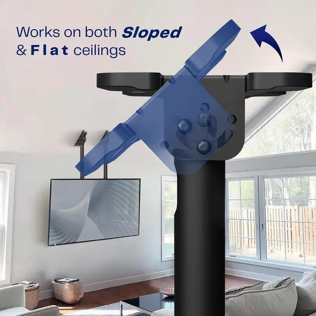 Alt view image 4 of 7 - VIVO Extending Large Ceiling TV Mount, 60 to 120 inch Screens, Dual 10ft Poles