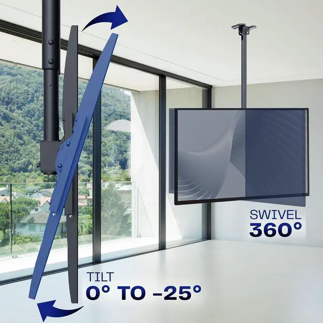 Alt view image 5 of 7 - VIVO Extending Large Ceiling TV Mount for 50 to 100 inch Screens, 5.5ft Pole