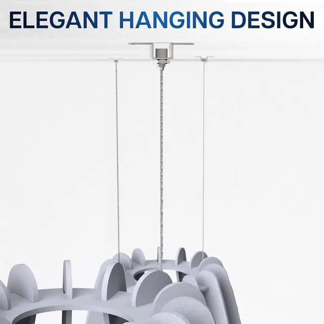 Alt view image 5 of 7 - VIVO Light Gray Large Acoustic Ceiling Oval Sound Absorber